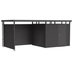 Paroi latérale pour l’auvent de l’abri de jardin HighLine H2 Acier galvanisé gris foncé 157x5x181 cm