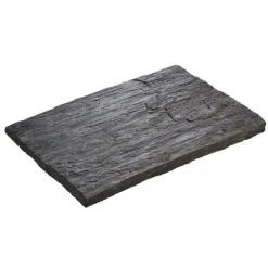 Pas de cheminement rectangle en béton coulé ton ardoise aspect schiste Hairie Grandon - 40 x 29 cm