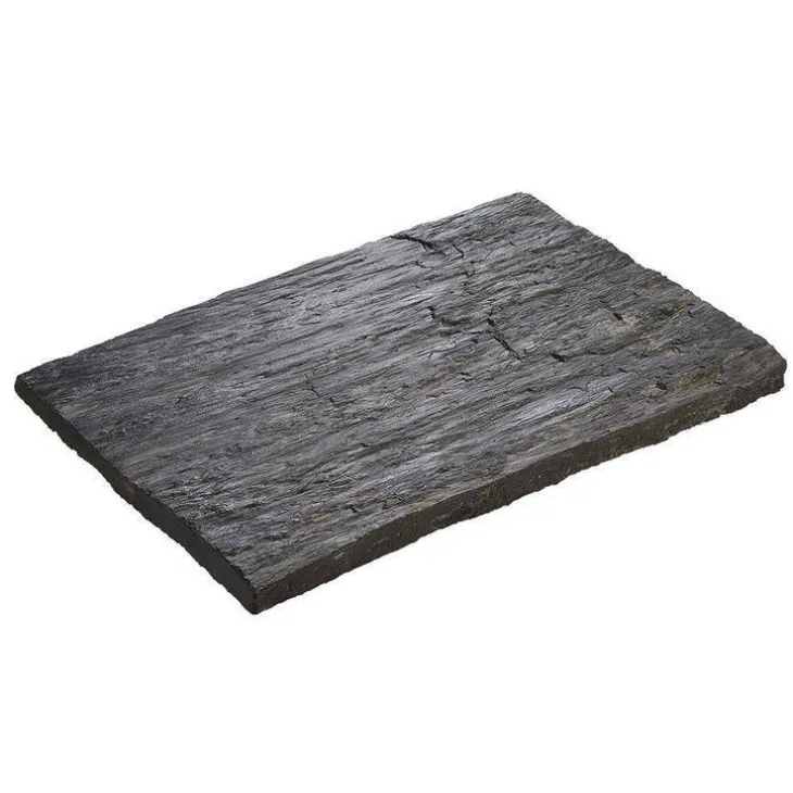 Pas de cheminement rectangle en béton coulé ton ardoise aspect schiste Hairie Grandon - 40 x 29 cm