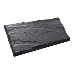 Pas de cheminement trapèze en béton coulé ton ardoise Hairie Grandon - 49 x 33/26 cm