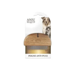 Peigne anti-puces pour chien et chat coloris marron Anju Beauté – 10 x 6 x 2 cm