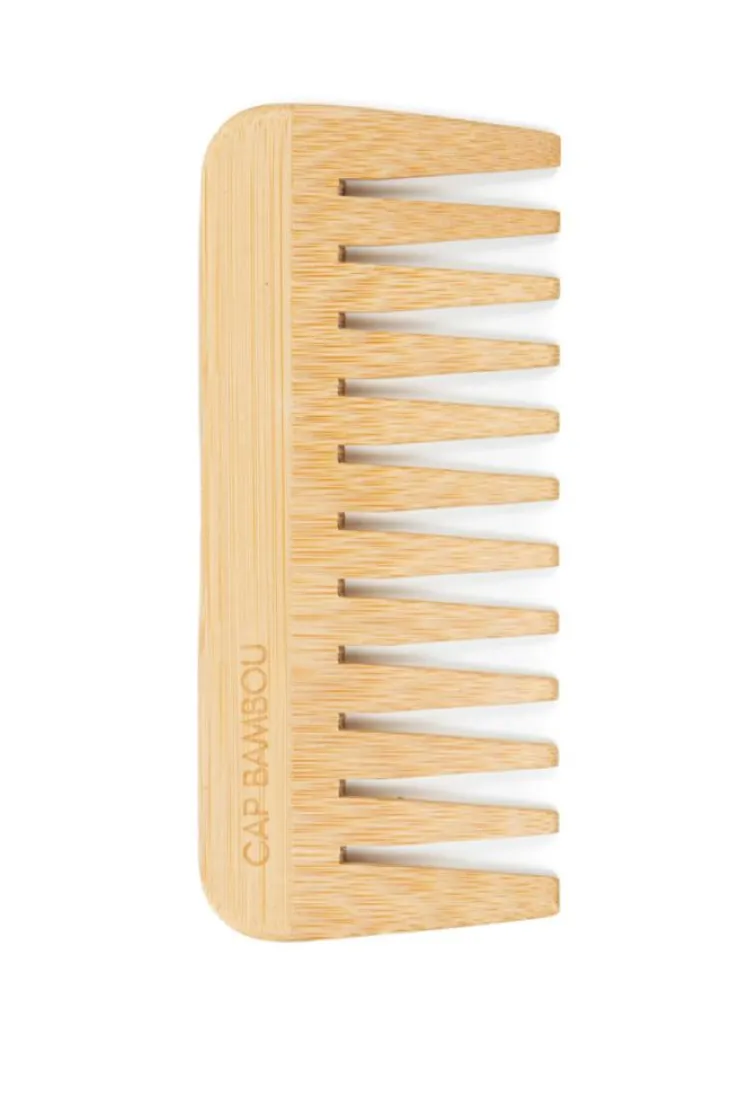 Peigne démêloir sans manche en bambou à dents larges Cap Bambou