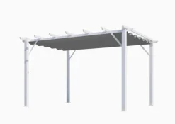 Pergola en aluminium blanc, HABRITA - 4x3m