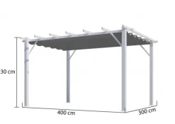 Pergola en aluminium blanc, HABRITA - 4x3m