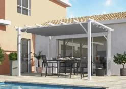 Pergola en aluminium blanc, HABRITA - 4x3m