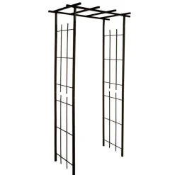 Pergola tube carré petit modèle en fer vieilli - 1,9 m de haut