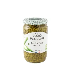 Petits pois extra fin bio en bocal de 690 grammes
