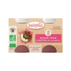 Petits pots de banane fraise et menthe Babybio 2 x 130 g