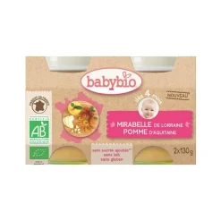 Petits pots mirabelle pomme Babybio 2 x 130 g