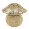 Photophore en herbe naturelle tressée en forme de champignon– Ø 28 x H 26,5 cm