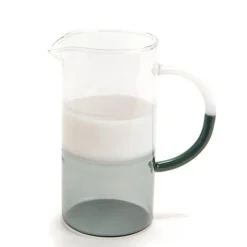 Pichet coloris gris en verre - 8 x 17 x 15 cm