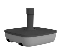 Pied de parasol carré à remplir coloris gris en plastique 25 à 40 kg - 49 x 49 x 5,2 cm