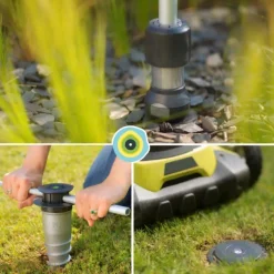 Pied de parasol droit pour mât coloris gris en aluminium Gard&Rock - Ø 8 x 28 cm