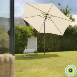 Pied de parasol droit pour mât coloris gris en aluminium Gard&Rock - Ø 8 x 28 cm