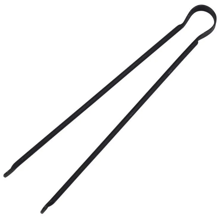 Pincette de foyer à crochet noire en acier 60 cm