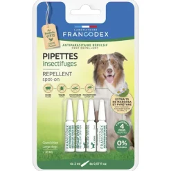 Pipettes antiparasitaires répulsives pour grand chien x4