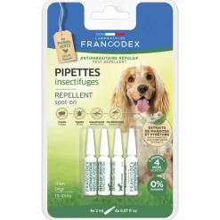 Pipettes antiparasitaires répulsives pour chien x4