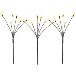 Piques lucioles solaire animé 2 fonctions 18 LED coloris blanc chaud Blachere - 65 cm