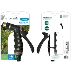 Pistolet d’arrosage gainé en métal « Tradi » noir à jet réglable