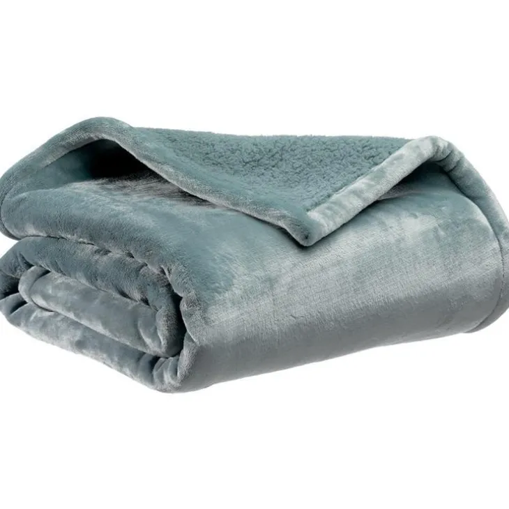 Plaid coloris bleu en polyester Michka - 130 x 160 cm