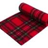 Plaid de Noël pour chien et chat en polaire coloris rouge motifs à carreaux Wouapy - 100 x 70 cm