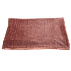 Plaid en polyester coloris bois de rose Lou - 170 x 130 cm