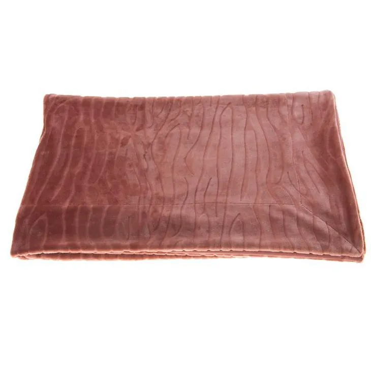 Plaid en polyester coloris bois de rose Lou - 170 x 130 cm