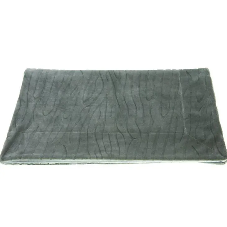 Plaid en polyester coloris amande Lou - 170 x 130 cm