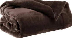 Plaid marron ébène en polyester Tender - 150 x 200 cm