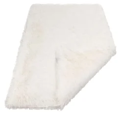 Plaid moelleux blanc en fourrure extra doux Wouapy - 100 x 70 cm