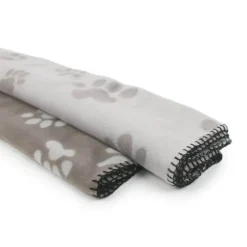 Plaid polaire coloris gris - 150 x 100 cm