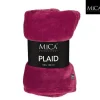 Plaid rouge bordeaux en polyester Mica Famke - 180 x 130 cm