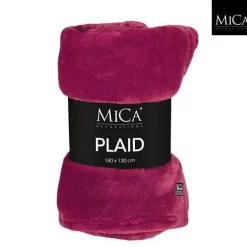 Plaid rouge bordeaux en polyester Mica Famke - 180 x 130 cm