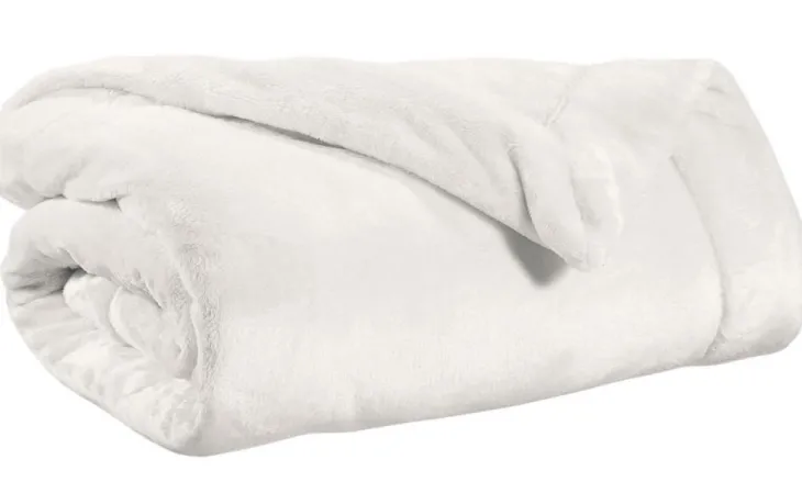 Plaid Tender coloris blanc en coton - 150 x 200 cm