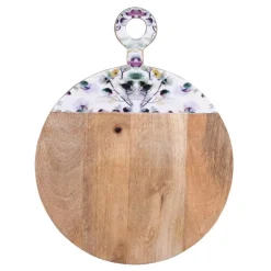 Planche à découper Garden coloris multicolore en bois de manguier - Ø 30,5 cm