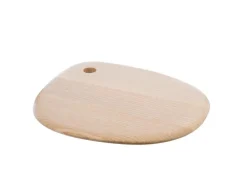 Planche à découper ronde coloris marron en bois de frêne - 31 x 27,5 x 1,5 cm