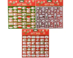 Planche de 42 étiquettes autocollantes pour cadeaux - 30,5 x 25 cm