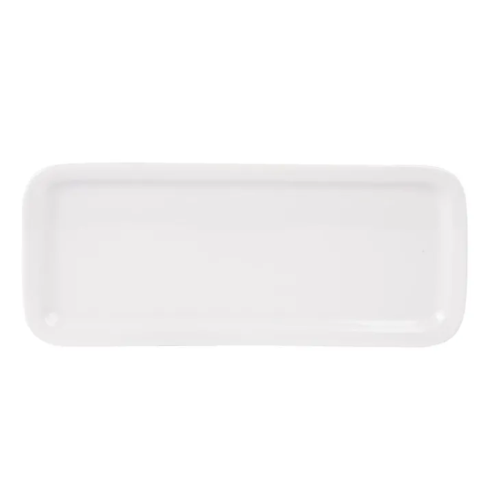 Plat à cake coloris blanc en porcelaine - 36 x 15 cm