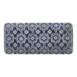 Plat à cake en grès bleu peint à la main Almada - 36 x 16 cm