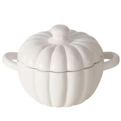 Plat à four blanc en céramique forme potiron Tramo - Ø 14,5 x 12,5 cm