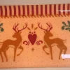 Plateau beige en métal à motifs cerfs Rudolph - 31 x 16 cm