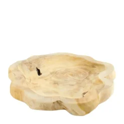 Plateau en bois de teck naturel - Ø 29 x H 4 cm
