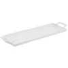 Plateau long rectangulaire coloris blanc en aluminium - 43 x 13,5 x 3,5 cm