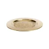 Plateau rond en métal doré martelé - Ø 30 cm