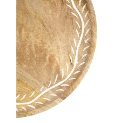 Plateau rond gris coloris bois en bois de manguier - Ø 30 cm