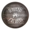 Plateau rond Viggo en métal je peux pas j'ai apéro Cav Service - Ø 33 x 4 cm