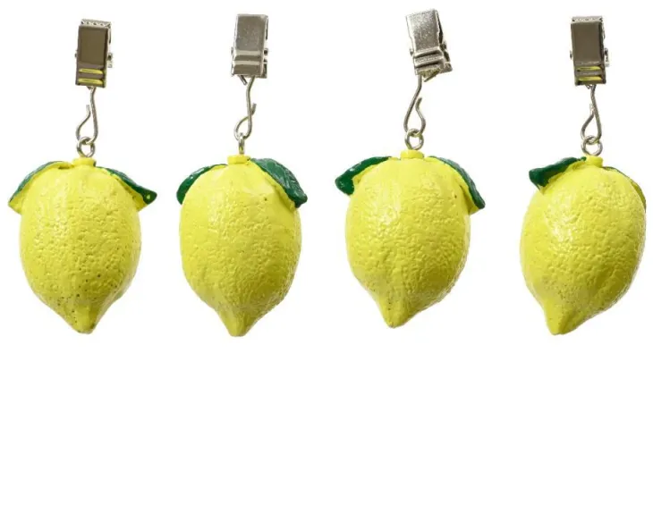 Poids de nappe fer coloris jaune en métal - 4 x 6 x 4 cm