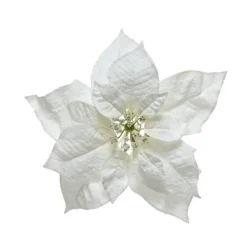 Poinsettia en soie sur clip
