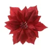 Poinsettia en tissu rouge sur clip D 24cm