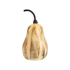 Poire en bois de manguier émaillé beige - Ø 5 x H 15 cm